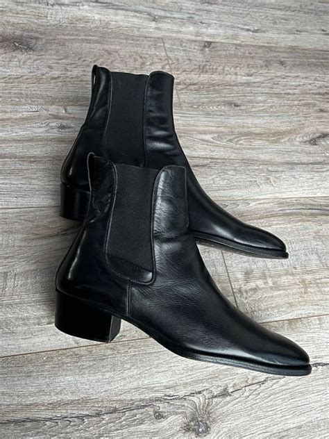 dior homme 2006 cuban heeled chelseas|DIOR Homme Boots Leather Chelsea Shoes Cuban Heels FW .